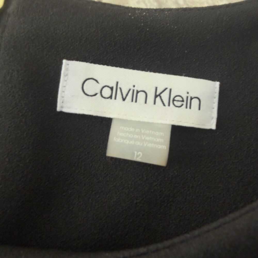 NEW Calvin Klein Dress Sheath Smooth Scuba Classic Black Women’s Sz 12 - Picture 14 of 15